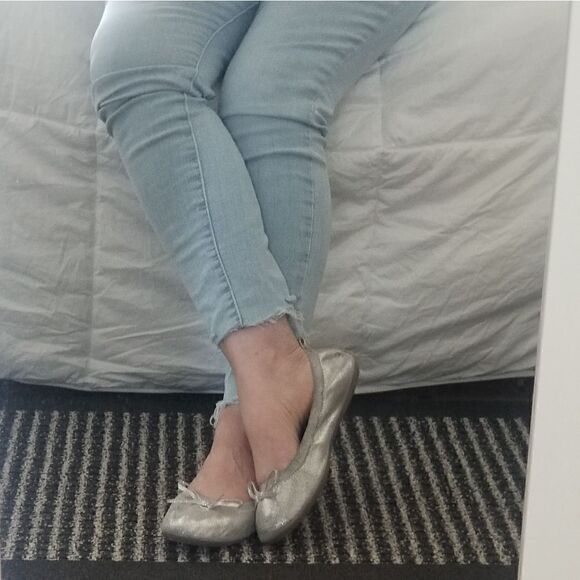 Women's silver flats /Loafers pre-owned - Picture 7 of 13